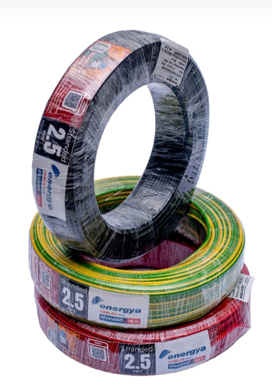 Energya 2.5mm Stranded Copper Cable — Flexible Power Cable for Socket Rings & Spur Circuits