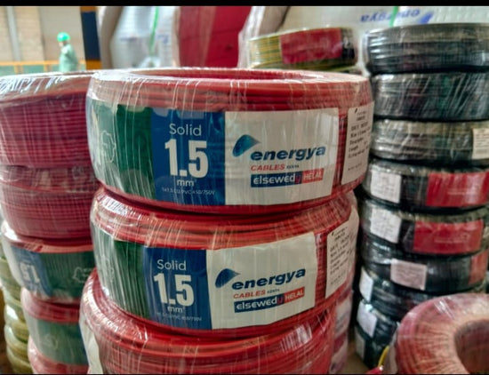 Energya 1.5mm Solid Core Wiring Cable — Single-Core Building Wire for Lighting & Conduit